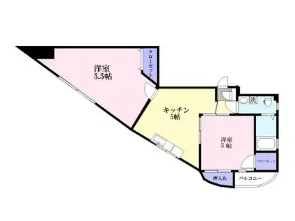 阿部ビル(2K/5階)の間取り写真