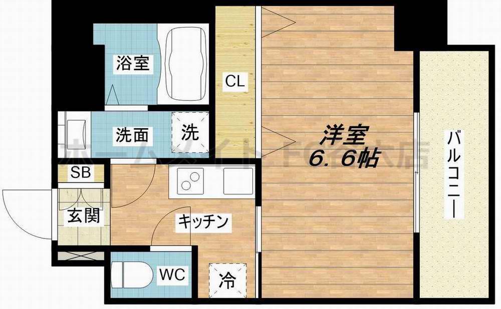 LUXE海老江II(1K/8階)の間取り写真