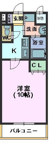 M.HOUSEII(1K/2階)の間取り写真