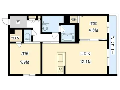 SHA MAISON COPAIN(2LDK/3階)の間取り写真