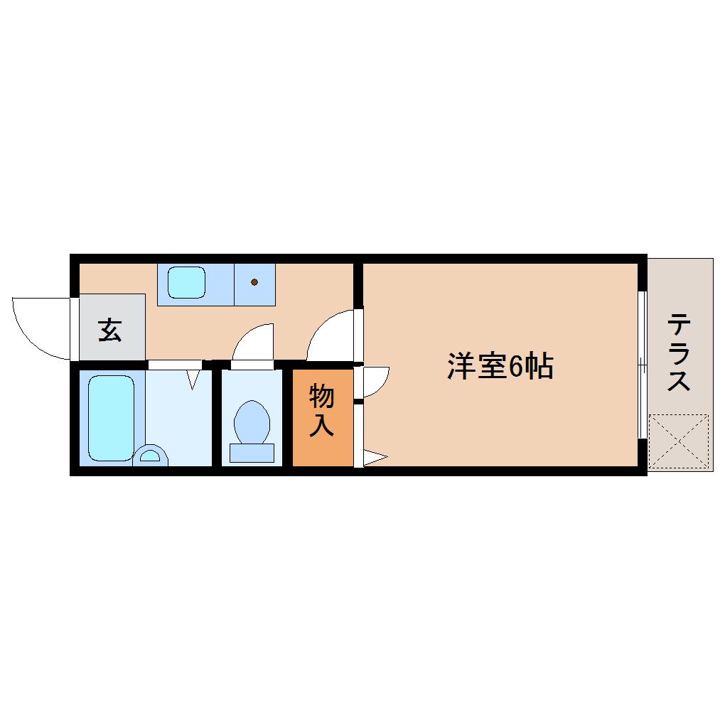 静岡鉄道静岡清水線 県立美術館前駅 徒歩4分 2階建 築31年(1K/1階)の間取り写真