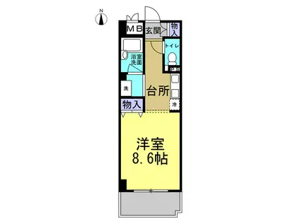 タウンハウス三吉(1K/3階)の間取り写真