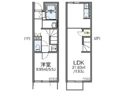 レオネクストPLEASURE(1LDK/1階)の間取り写真