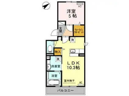 セジュール鵬舟V(1LDK/3階)の間取り写真