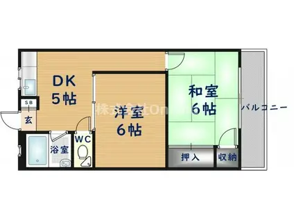 メゾン寿(2DK/3階)の間取り写真
