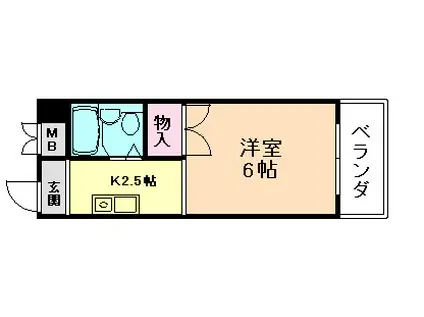 東洋ライオンズ野田(1K/6階)の間取り写真