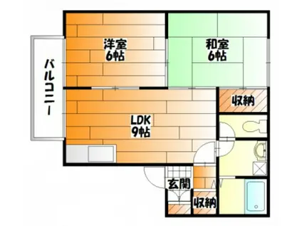 フィールド四番館A棟(2LDK/2階)の間取り写真