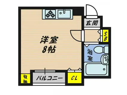 コスモレジデンス蒲生(ワンルーム/2階)の間取り写真