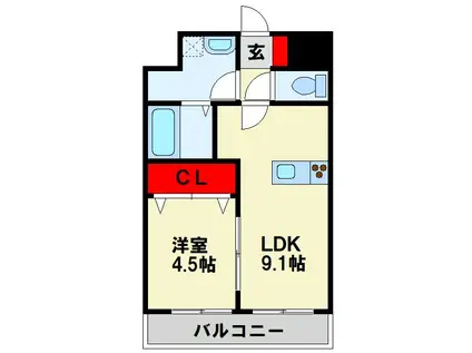 レジェンド直方 壱番館(1LDK/7階)の間取り写真