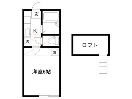 ロフティ千代田町A棟(1K/1階)の間取り写真