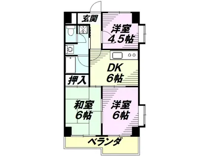 フローレンスMORITA(3DK/3階)の間取り写真