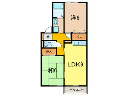ルーチェナマゼ(2LDK/1階)の間取り写真