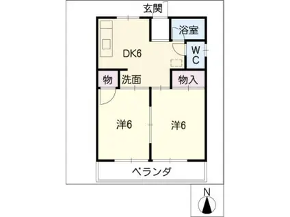 サンシャト-ルスズキ(2DK/1階)の間取り写真