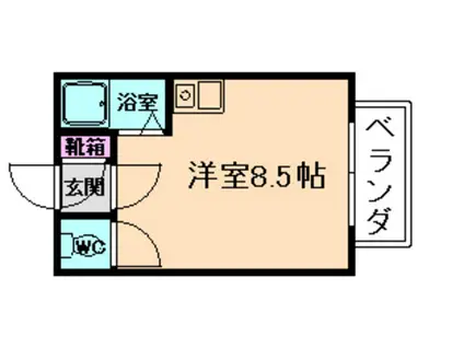 イーズマンションファイブ(ワンルーム/1階)の間取り写真