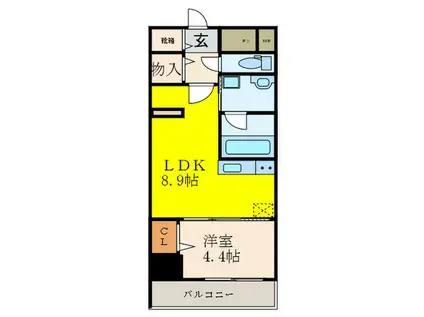 グランセジュール江坂(1LDK/6階)の間取り写真