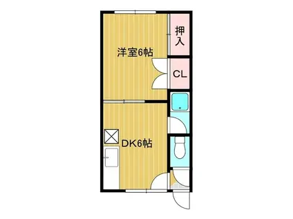 サワーハイツ(1DK/2階)の間取り写真