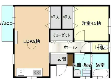 山本アパート(1LDK/2階)の間取り写真