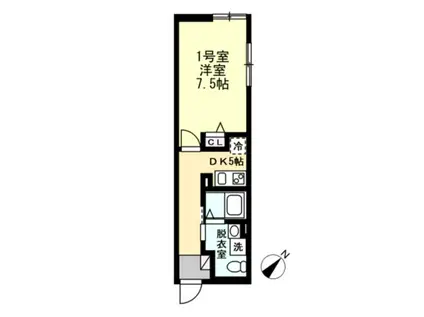ベイルーム鶴見(1K/1階)の間取り写真