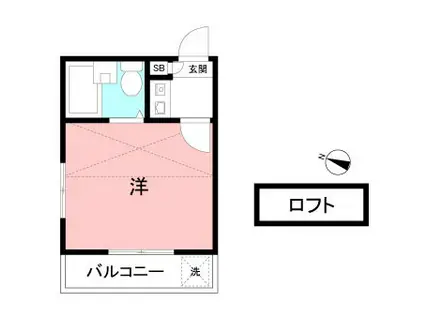 ライブコア富士見(1K/2階)の間取り写真