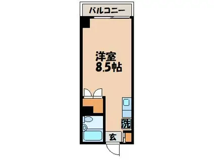 フリーダム大手(ワンルーム/3階)の間取り写真