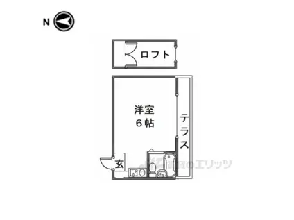 サニーハウス生駒(ワンルーム/1階)の間取り写真