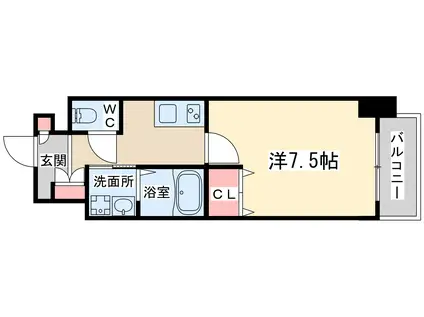 ラドゥセール梅田ウエスト(1K/11階)の間取り写真
