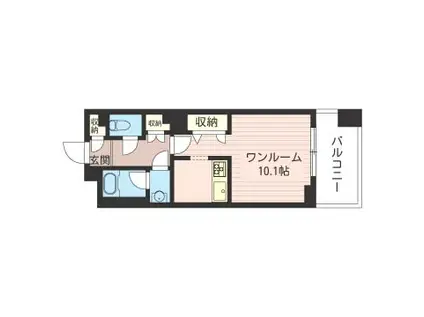 レジデンスシャルマン月島(ワンルーム/2階)の間取り写真