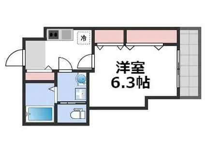 プロスパーコート桃谷(1K/3階)の間取り写真