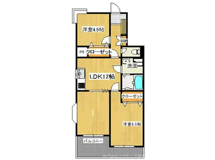 ソレイユアヴリル(2LDK/2階)の間取り写真