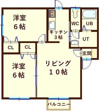 タイム日吉(2LDK/2階)の間取り写真