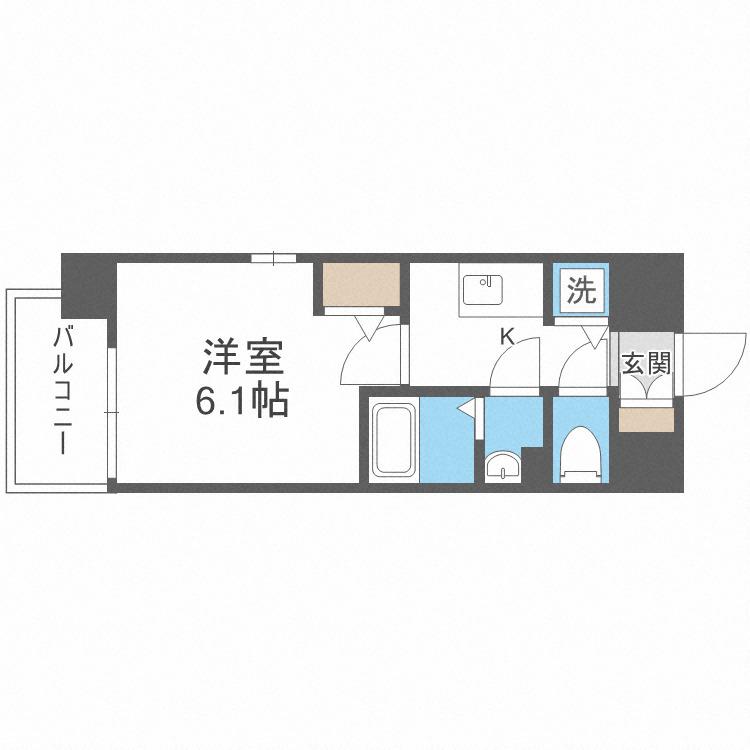 エスリードレジデンス大阪福島イースト(1K/5階)の間取り写真