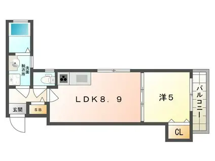 クリエオーレ上野口II(1LDK/1階)の間取り写真