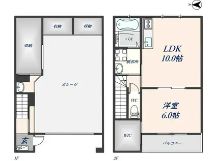 TOMS GARAGE(1SLDK/1階)の間取り写真