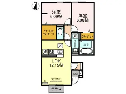 LA POMODORO B(2LDK/1階)の間取り写真