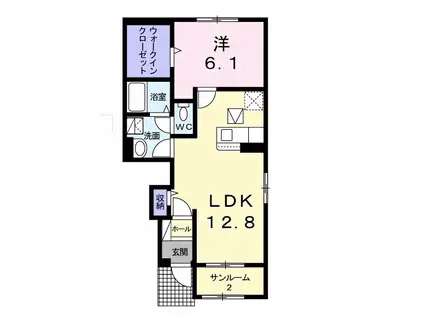 アーバン デュオ II(1LDK/1階)の間取り写真