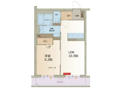 NBマンションI(1LDK/3階)の間取り写真