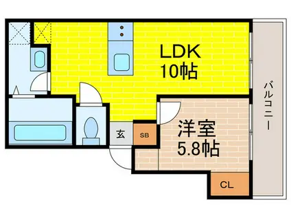 ハイツ77(1LDK/1階)の間取り写真