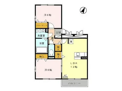 コータ・コートK A棟303(2LDK/3階)の間取り写真