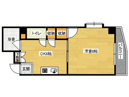 リヴラン西原II(1DK/3階)の間取り写真