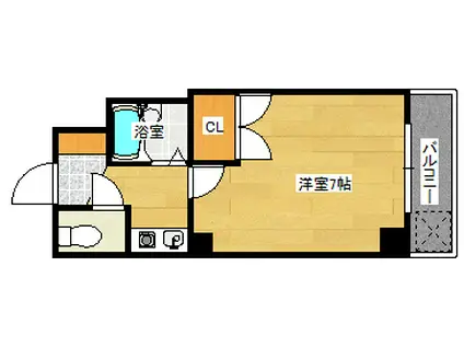 カルティエ城北通(1K/2階)の間取り写真