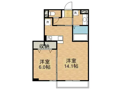 FIORIRE(1LDK/2階)の間取り写真