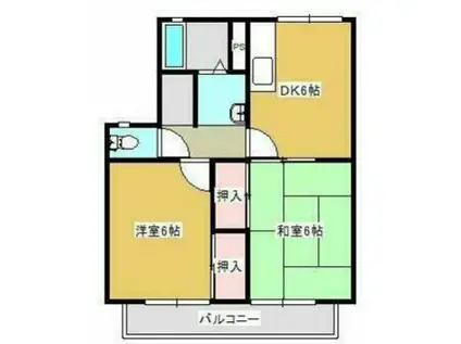 メゾニティ丸亀(2DK/2階)の間取り写真