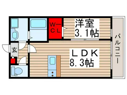 BEST STAGE南区辻8丁目IV(1LDK/2階)の間取り写真