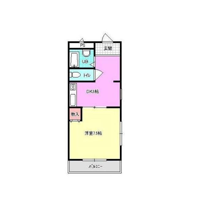 高松琴平電鉄琴平線 太田駅(高松) 徒歩36分 3階建 築29年(1DK/3階)の間取り写真