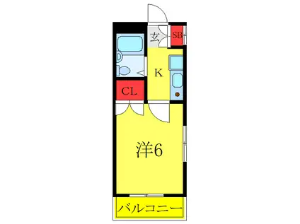 スターフラッツ(1K/1階)の間取り写真