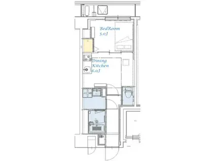 スプランディッド大島(1DK/4階)の間取り写真