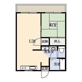 タウニィ石丸(1LDK/1階)の間取り写真