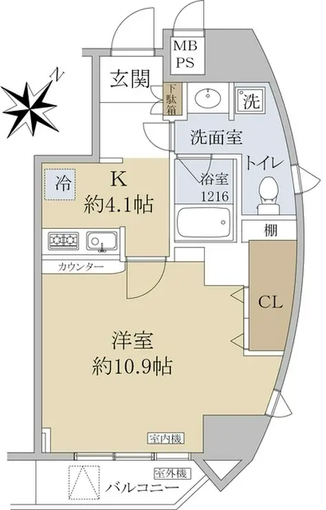 クローバー六本木 9階階 間取り