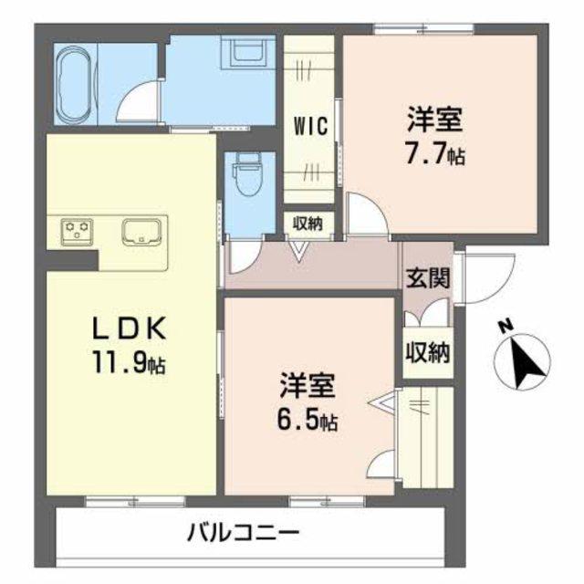 クレール(2LDK/3階)の間取り写真