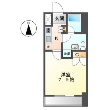 レジデンス金山スクエア(1K/11階)の間取り写真
